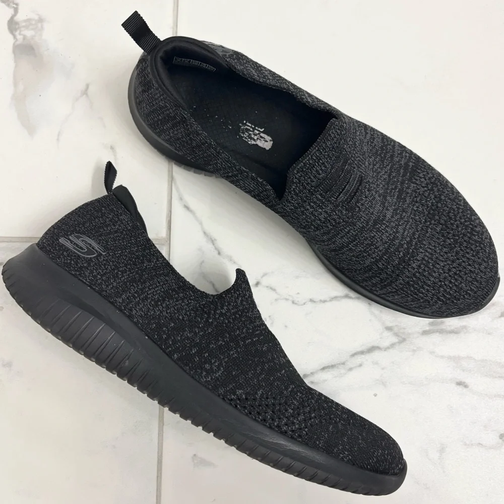 Skechers Ultra Flex Harmonious Slip On Sneakers Womens 9 Black Comfort Shoes